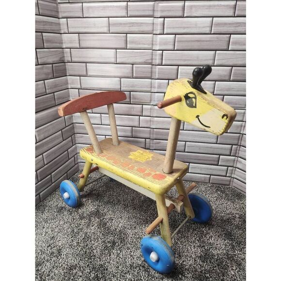Vintage Playskool Ride On Rolling Giraffe